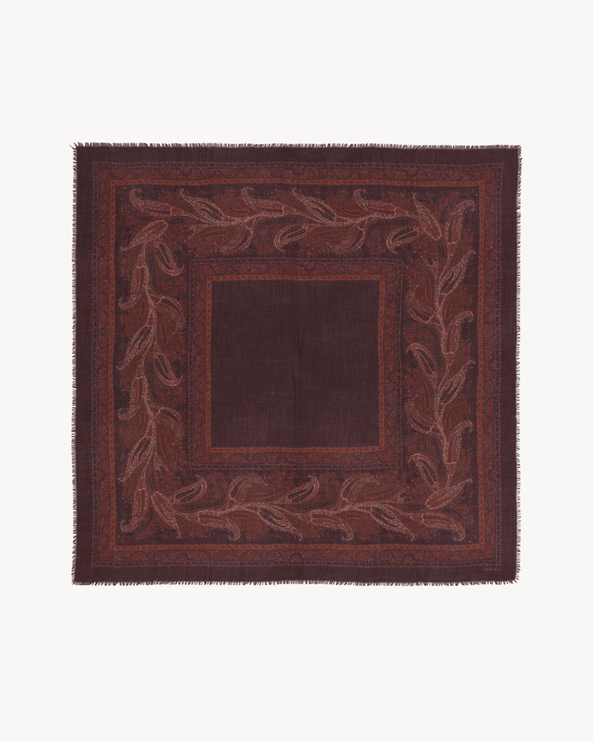 square scarf in paisley cashmere twill Product Image