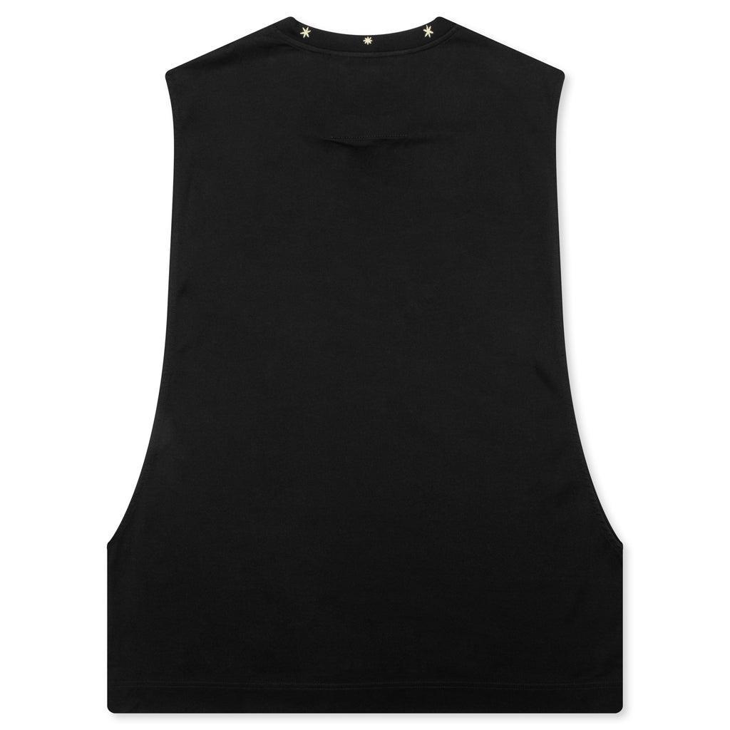 Star Print Sleeveless Big Armhole T-Shirt - Black Male Product Image