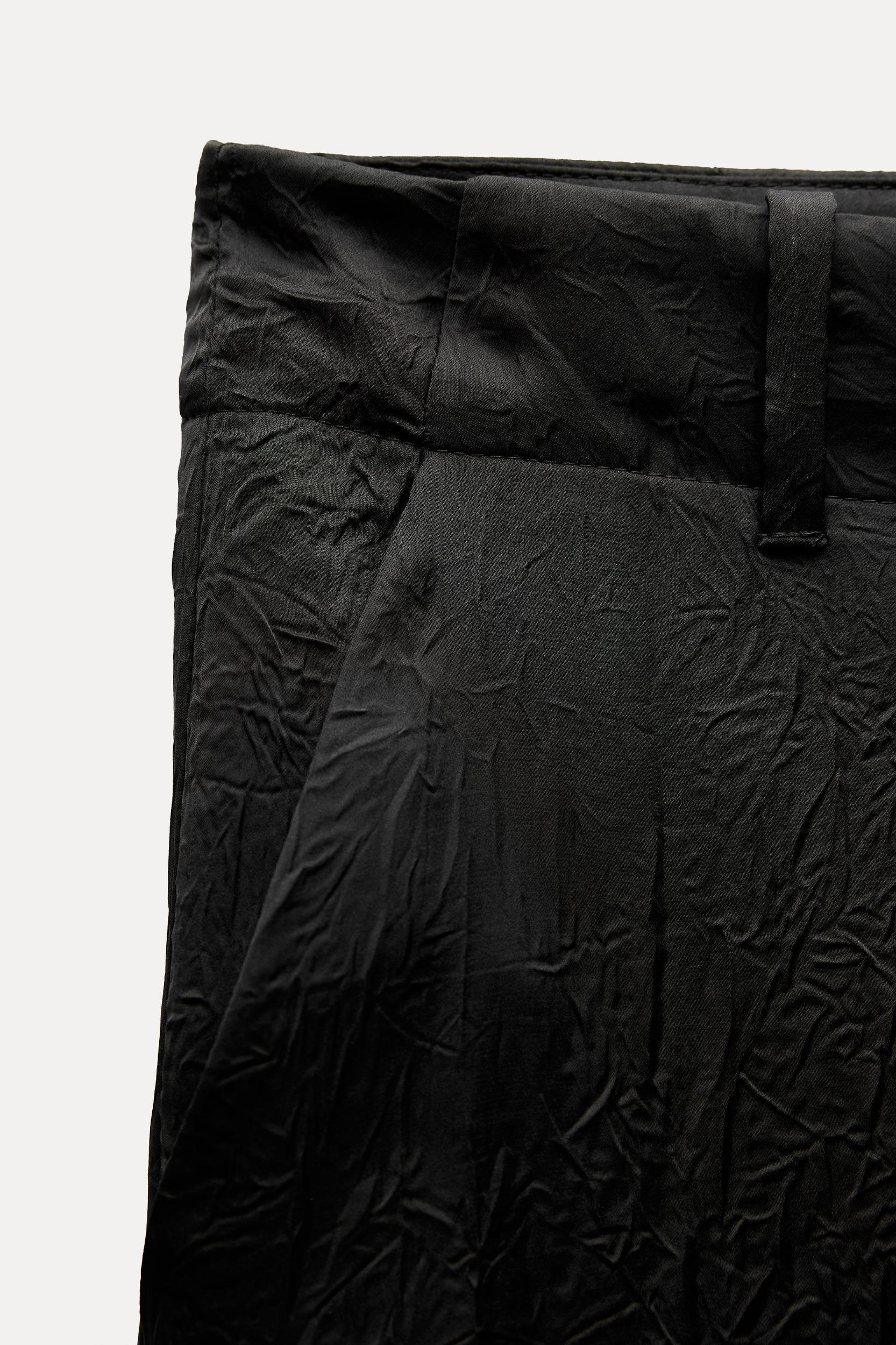 SATIN EFFECT CRINKLE PANTS ZW COLLECTION Product Image