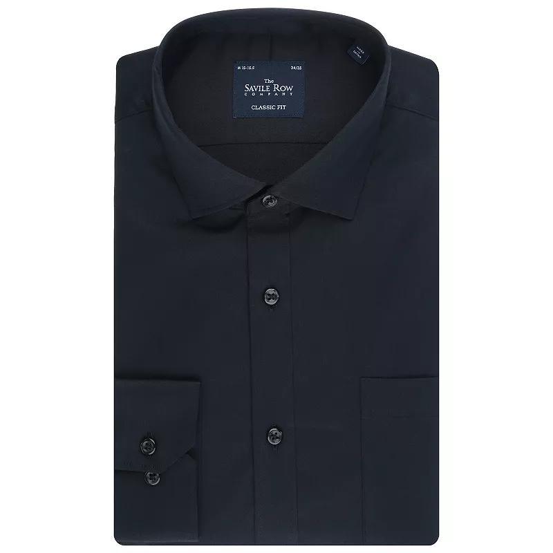 Men's Savile Row Classic Fit Sateen Dress Shirt, Size: XL-36/37, Blue Product Image