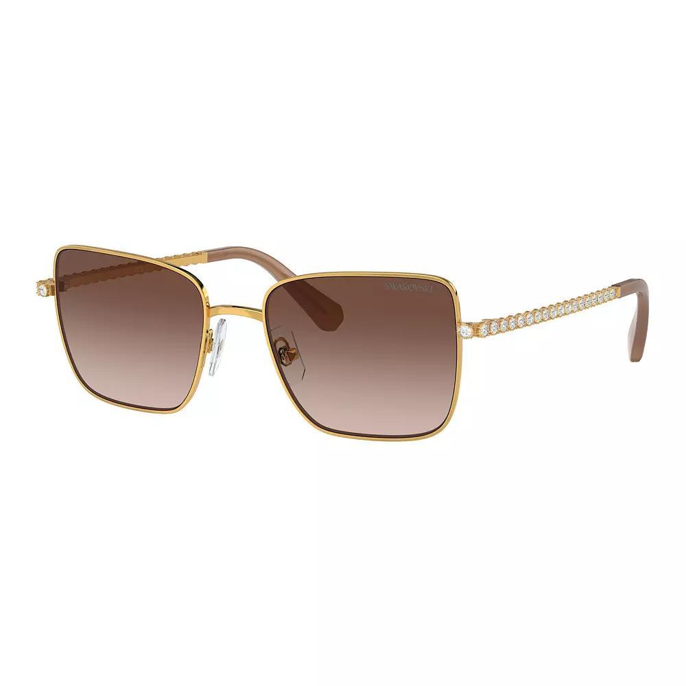 Women's Swarovski SK7015 Polarized Oval Sunglasses, Yellow Product Image