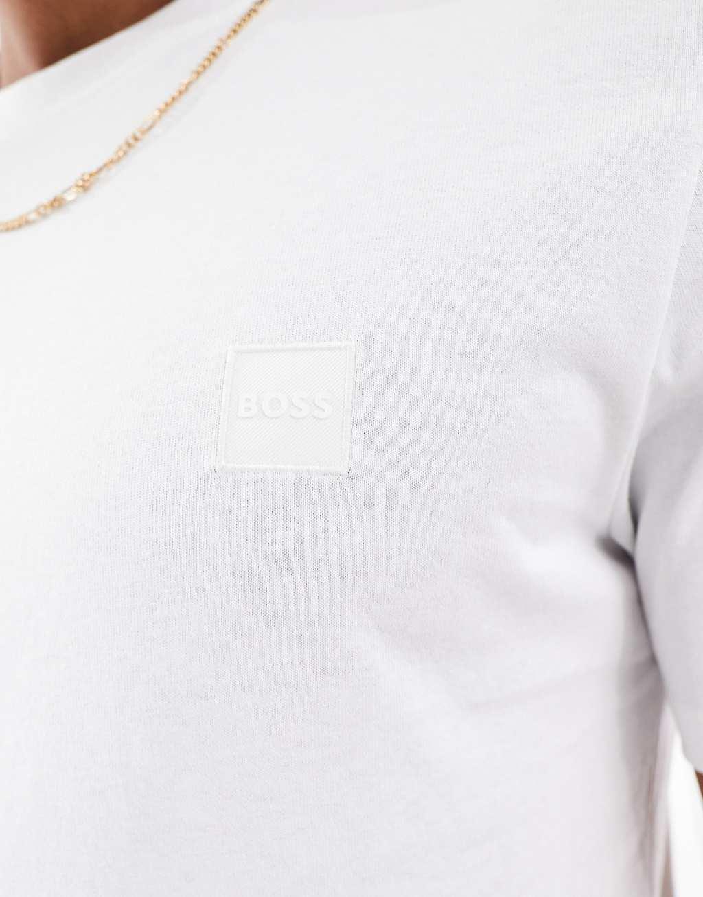 BOSS Tales box logo t-shirt in white Product Image