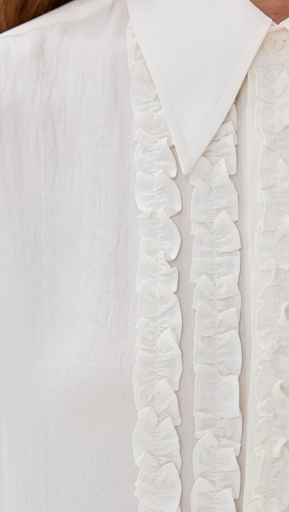 Tibi Winter Acetate Easy Tuxedo Shirt | Shopbop Product Image