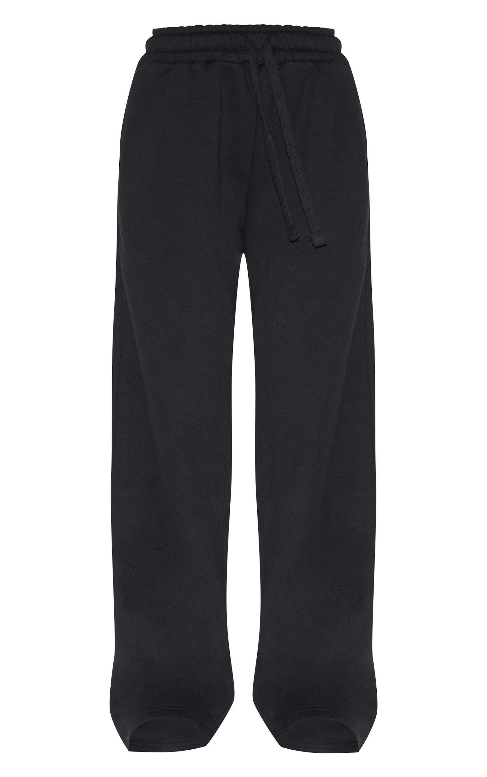 Black Wide Leg Oversized Sweatpants Product Image