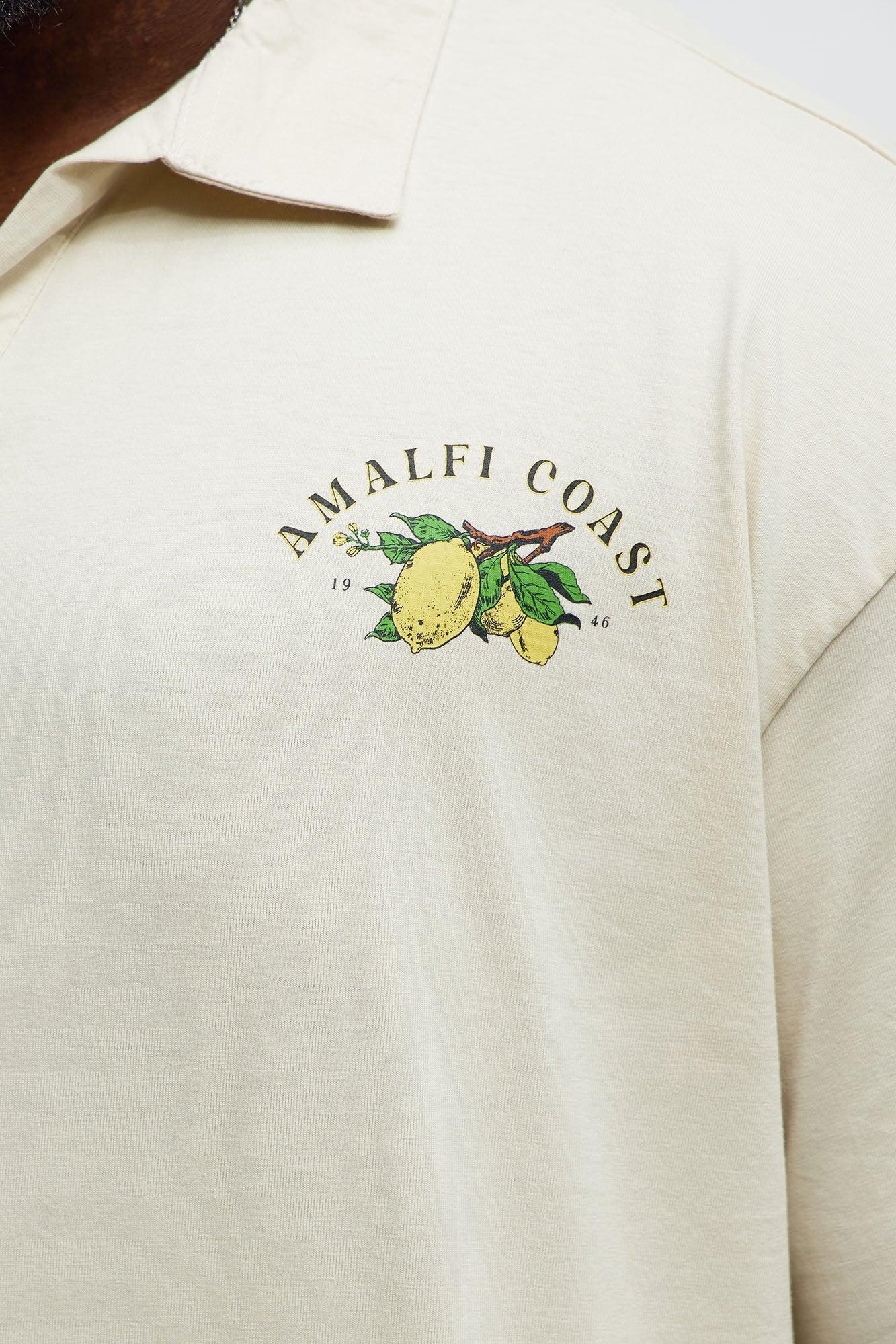 Amalfi Coast Johnny Collar Polo - Off White Product Image