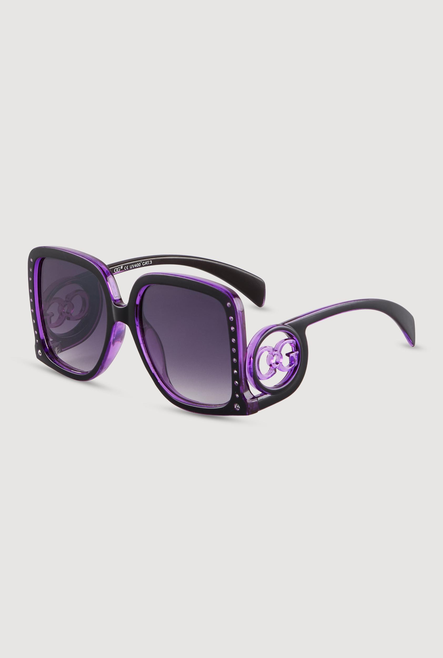 Oversized Rhinestone Detail Ombre Sunglasses Female Product Image