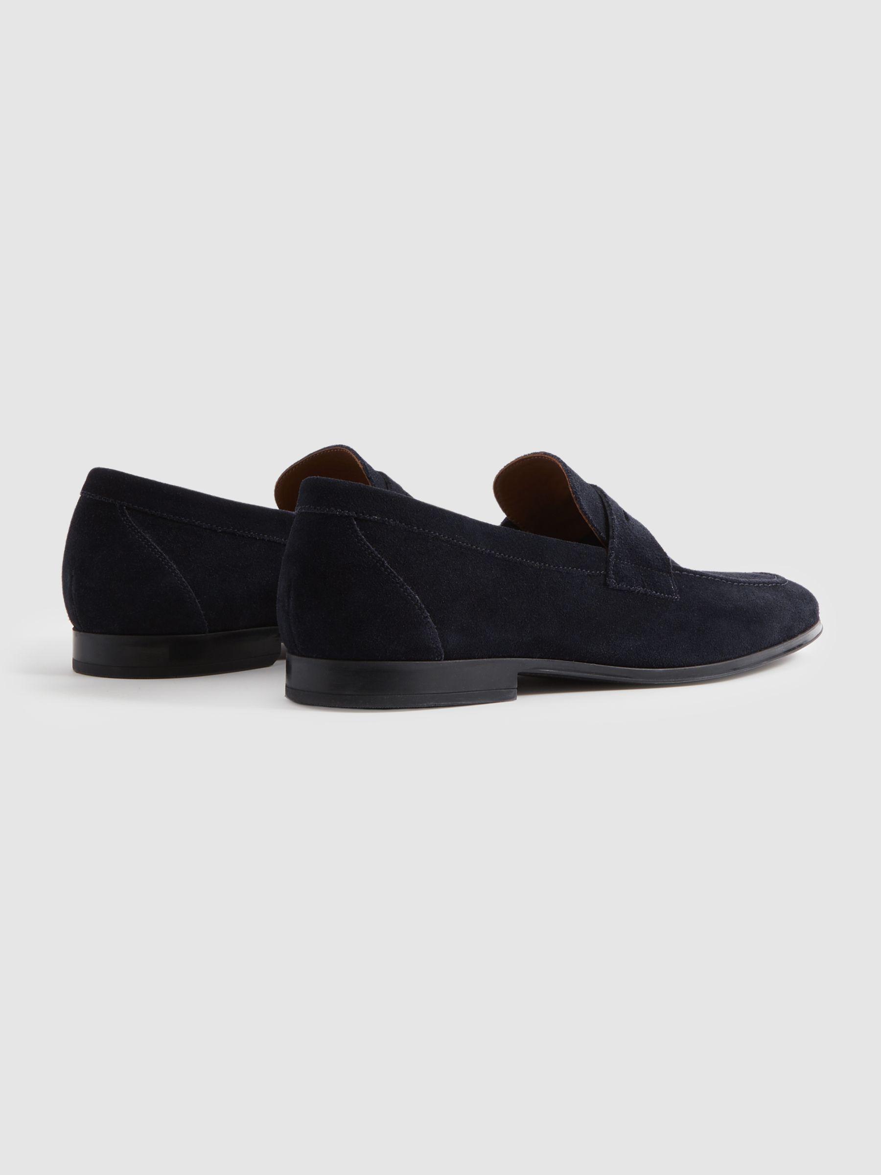 Suede Slip On Loafers in Navy Product Image