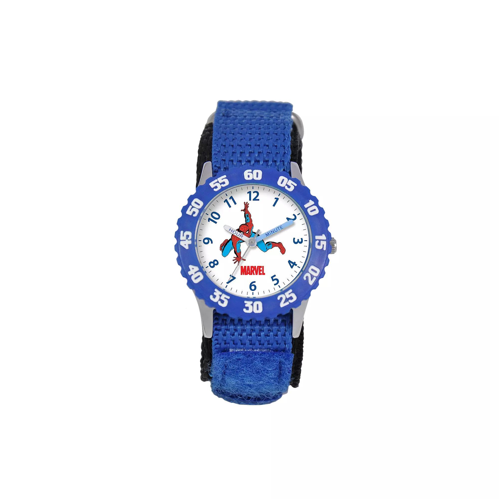 Marvel Spider-Man Time Teacher Stainless Steel Watch, Boy's, Blue Product Image