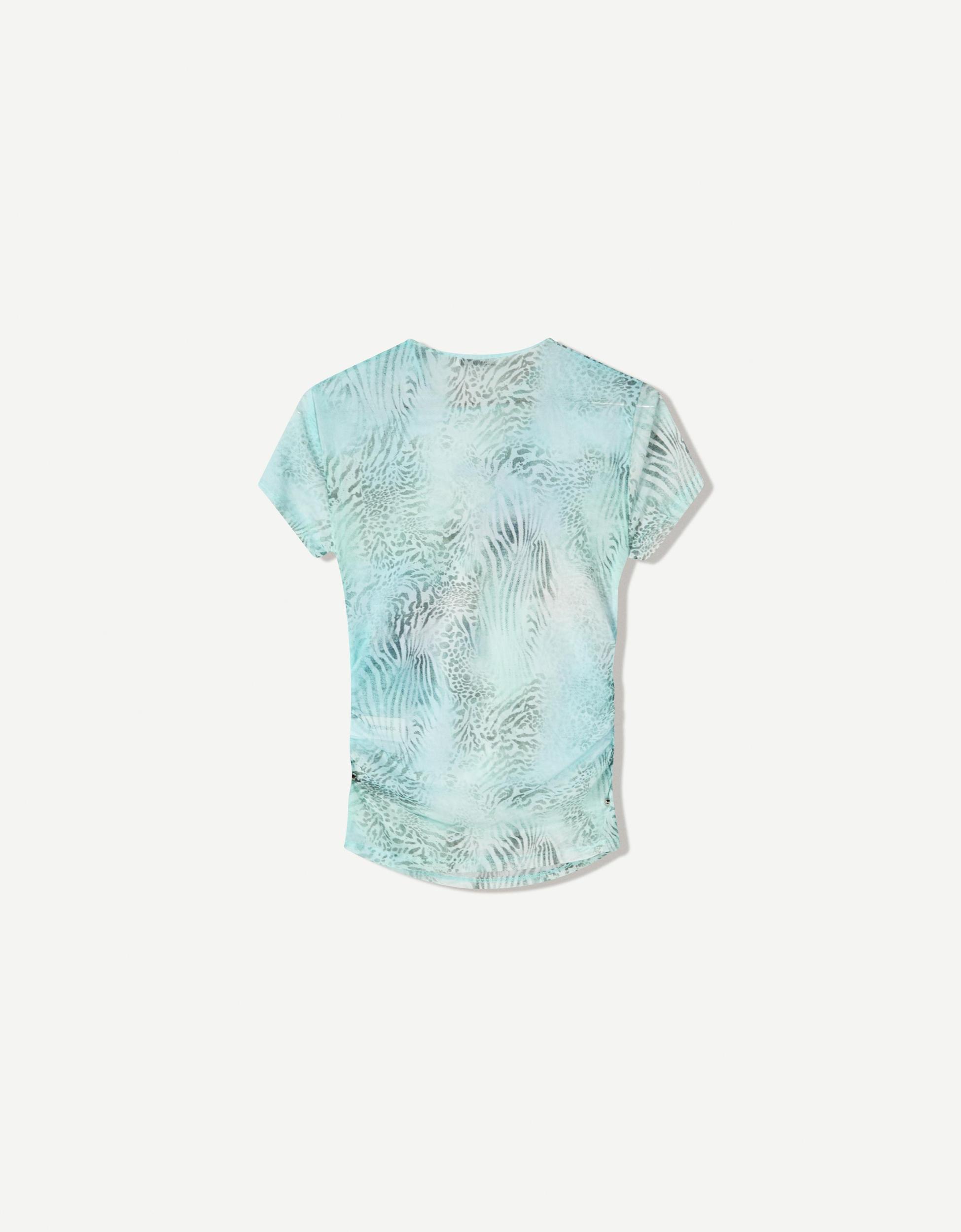Printed short sleeve tulle T-shirt Product Image