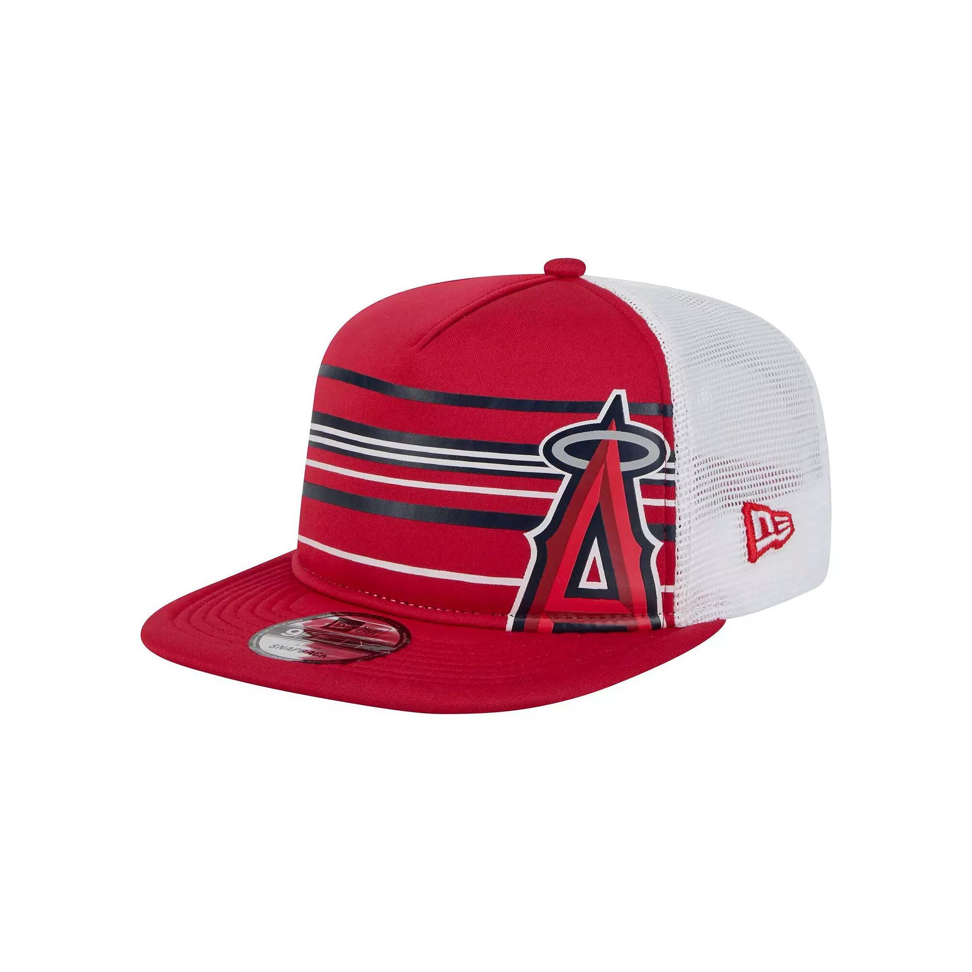 Men's New Era  Red Los Angeles Angels 9FIFTY A-Frame Trucker Snapback Hat Product Image