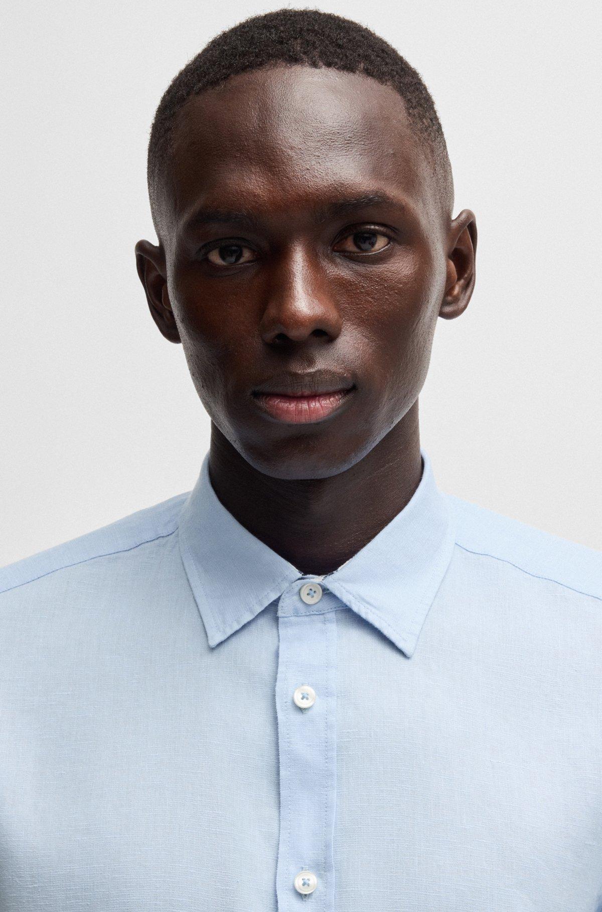 Slim-fit shirt in stretch linen Product Image