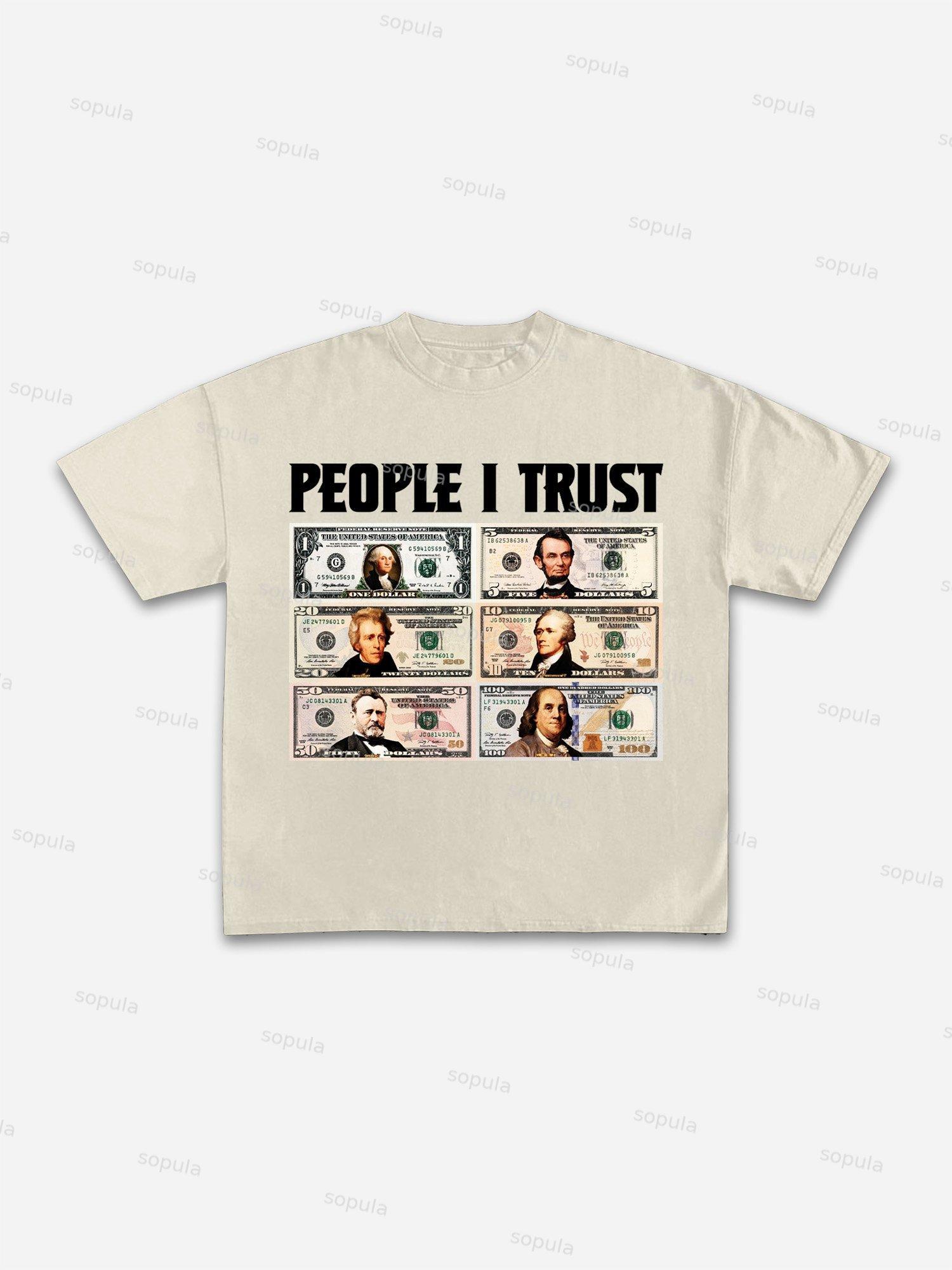 People I Trust Print Cotton T-shirt Product Image