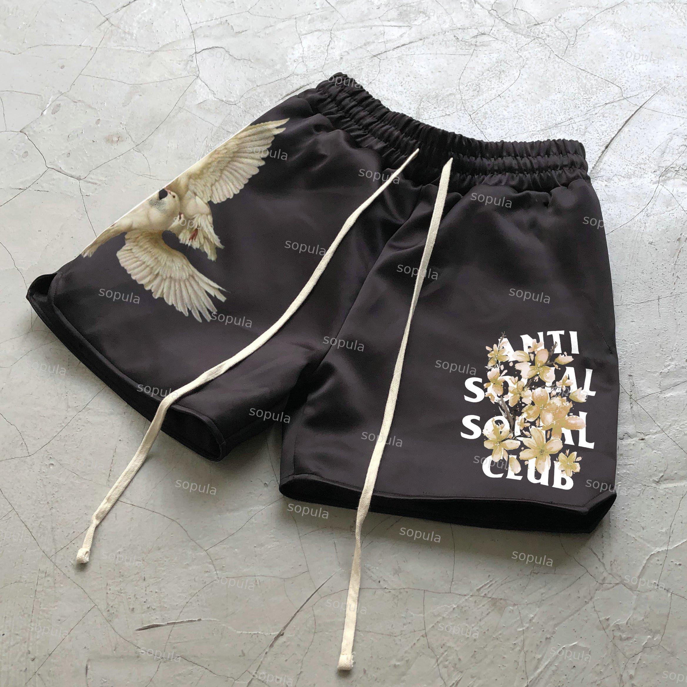Sopula Vintage Print Street Casual Sports Shorts Product Image