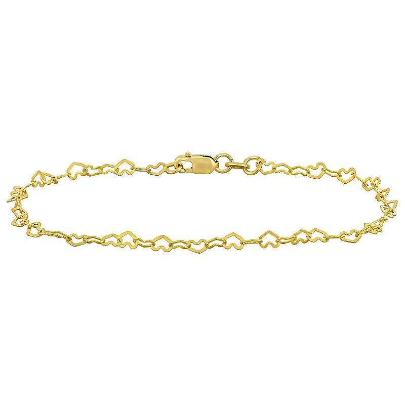 Stella Grace 14k Gold Heart Link Bracelet, Womens Product Image