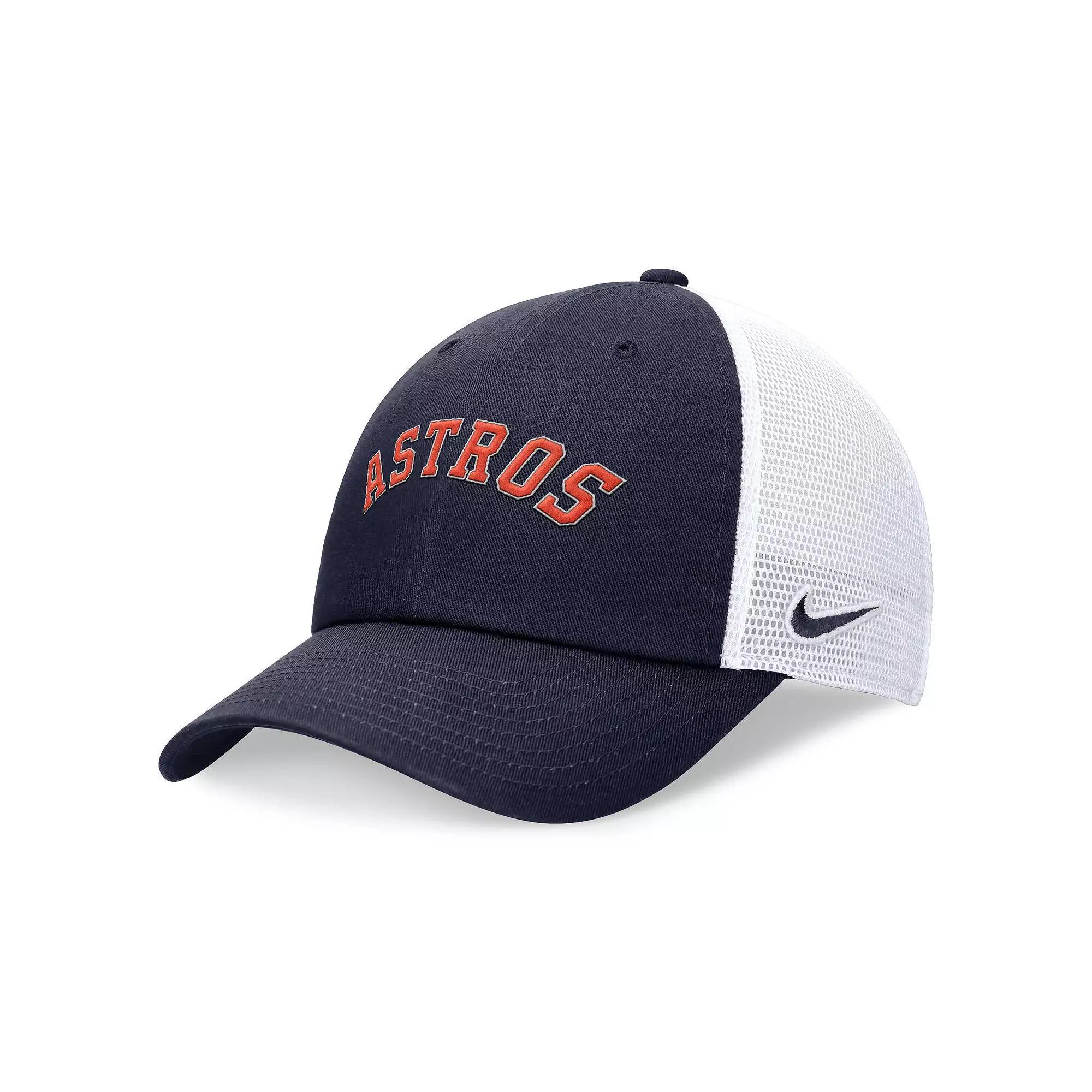 Men's Nike Navy Houston Astros Evergreen Wordmark Trucker Adjustable Hat, Size: Medium/Large, Blue Product Image