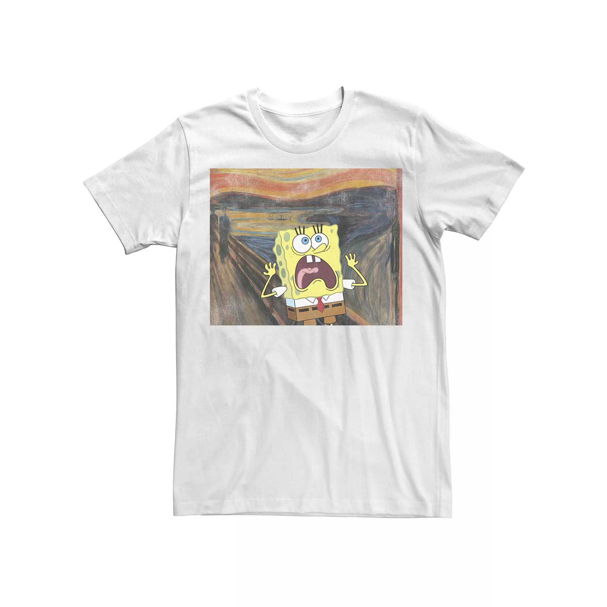 Men's Nickelodeon SpongeBob SquarePants Scream Painting Tee, Size: XXL, White Product Image
