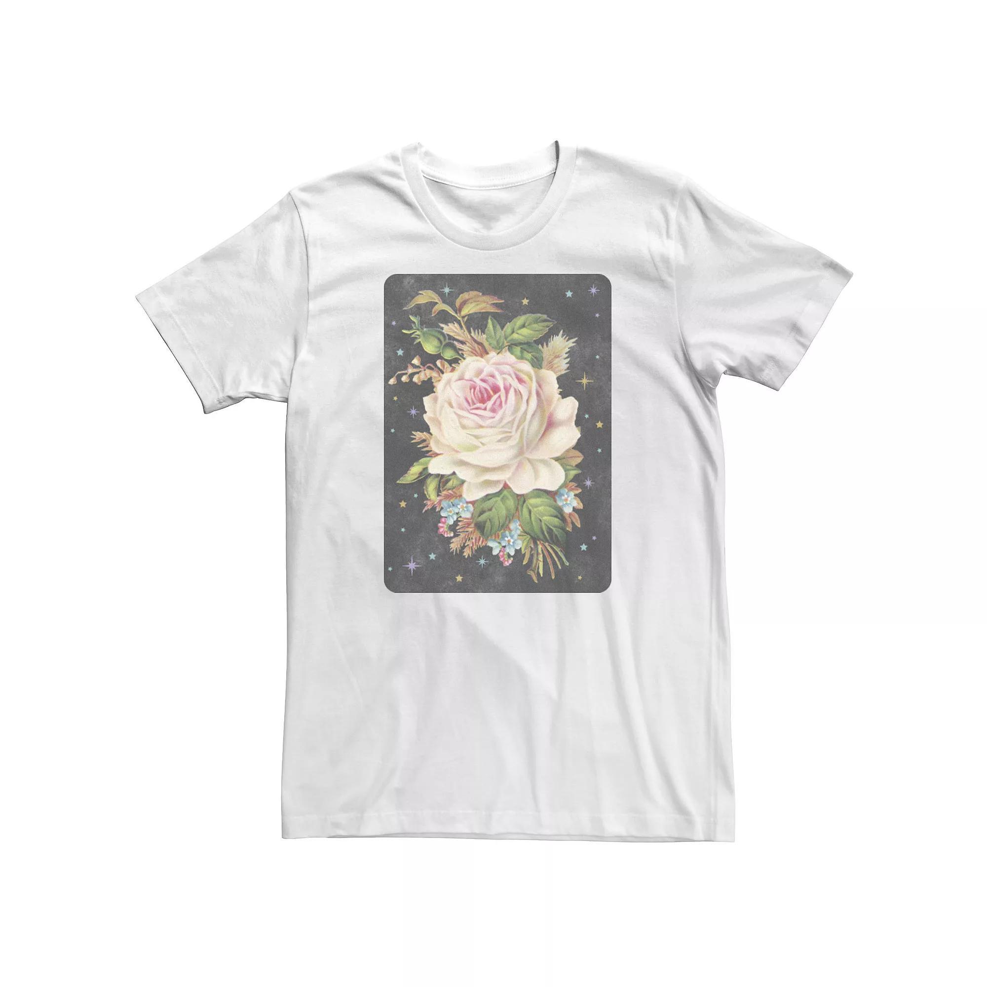 Big & Tall Trendy Rose Card Tee, Men's, Size: 4XLT, White Product Image