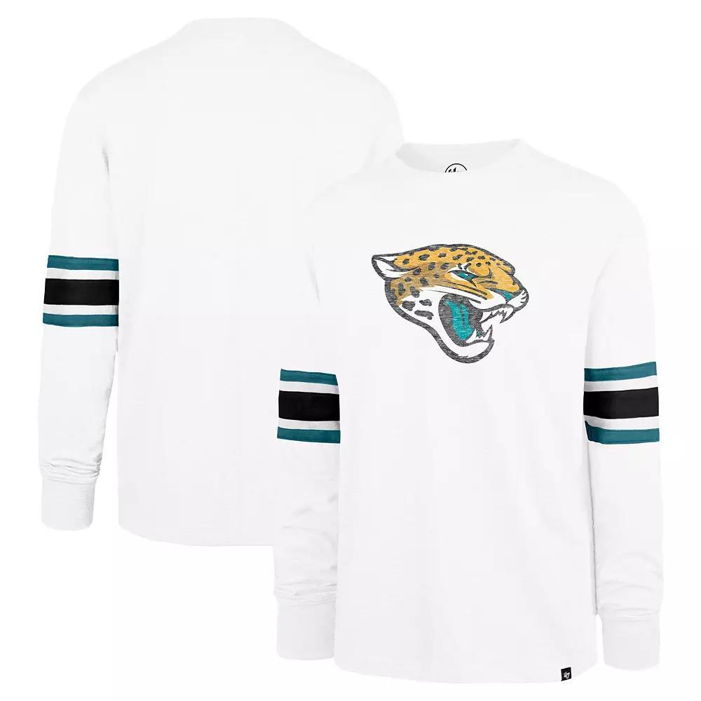 Men's '47 White Jacksonville Jaguars Gridiron Premier Brex Long Sleeve T-Shirt, Size: Medium Product Image