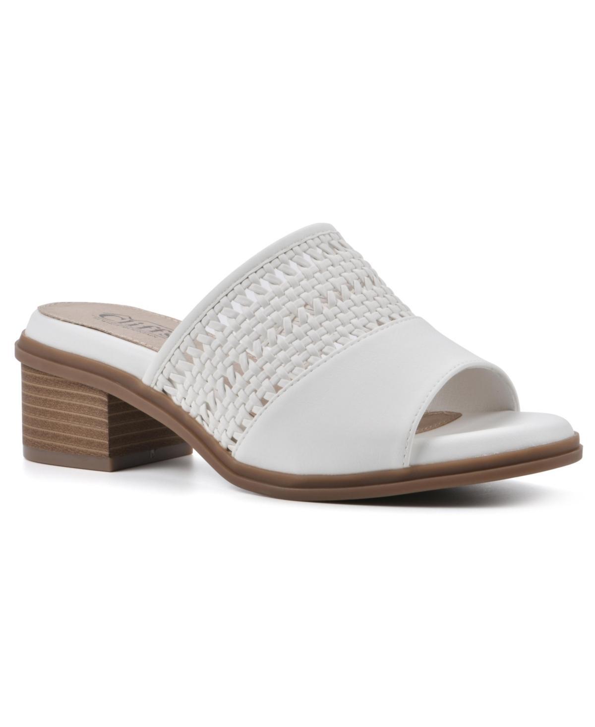 Cliffs by White Mountain Corley Women's Heeled Slide Sandals, Size: 10, White Burnished Product Image