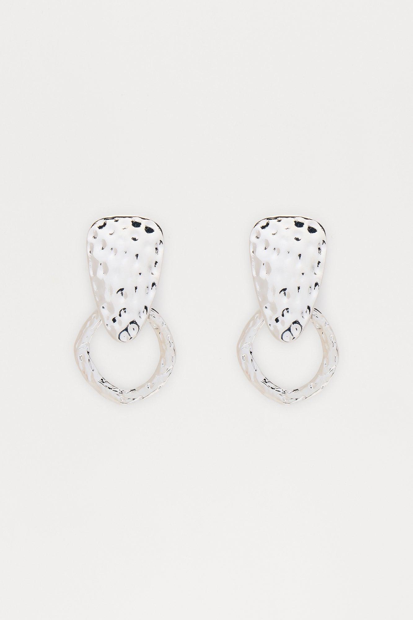 Shimmer Wave Drop Earrings - Silver Female Product Image