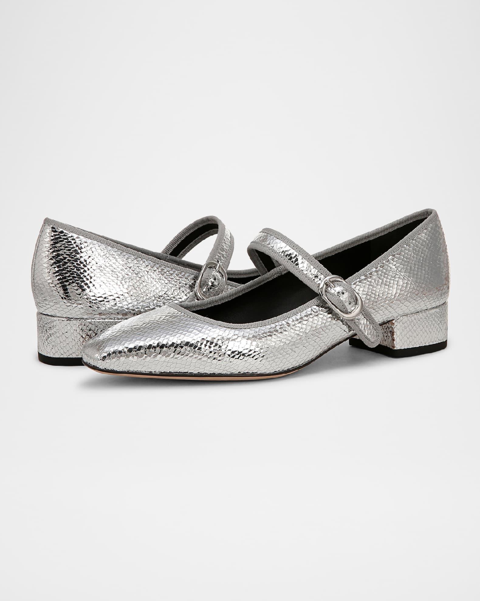 Cade Metallic Mary Jane Ballerina Pumps Product Image