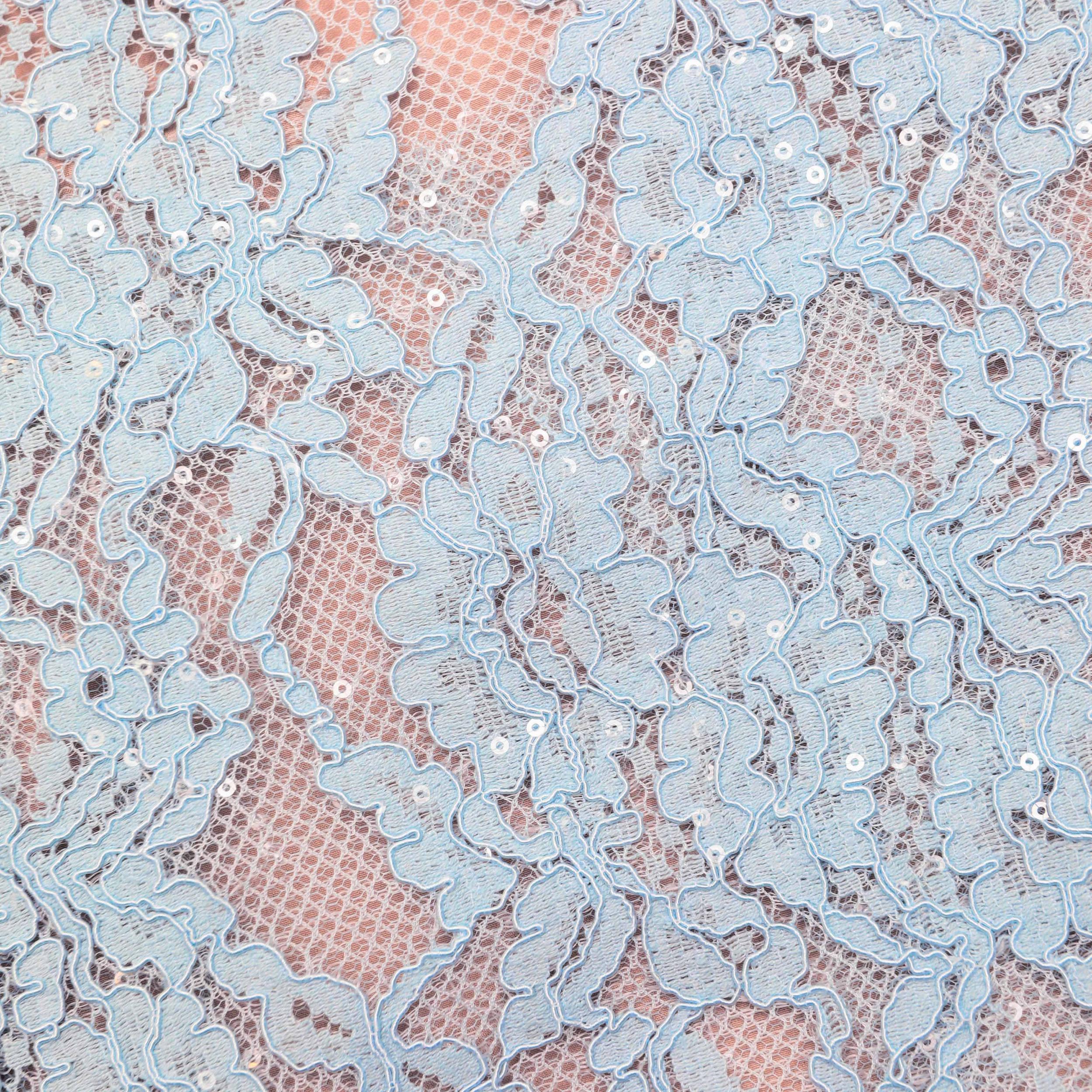Blue Lace Embellished Top Product Image