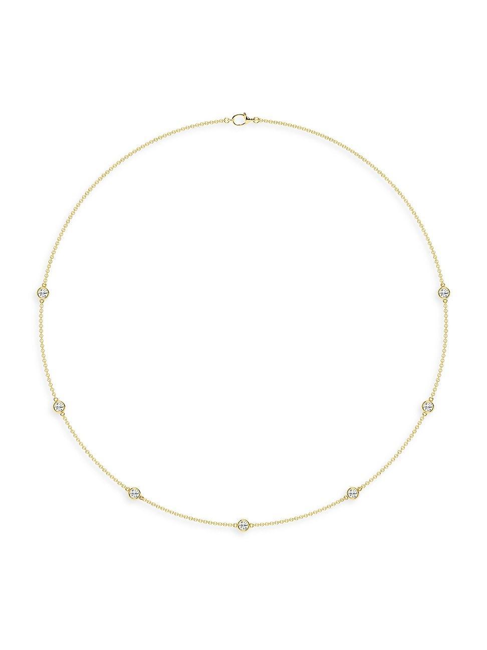 Womens 14K Yellow Gold & 7-Diamond Station Necklace/0.70-2.10 TCW Product Image