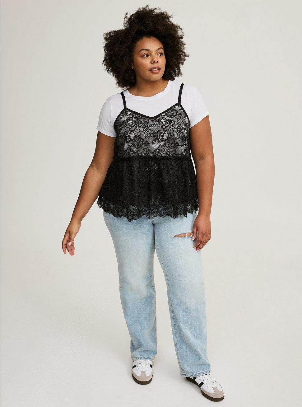 Peplum Ruffle Cami 2Fer Top  Product Image
