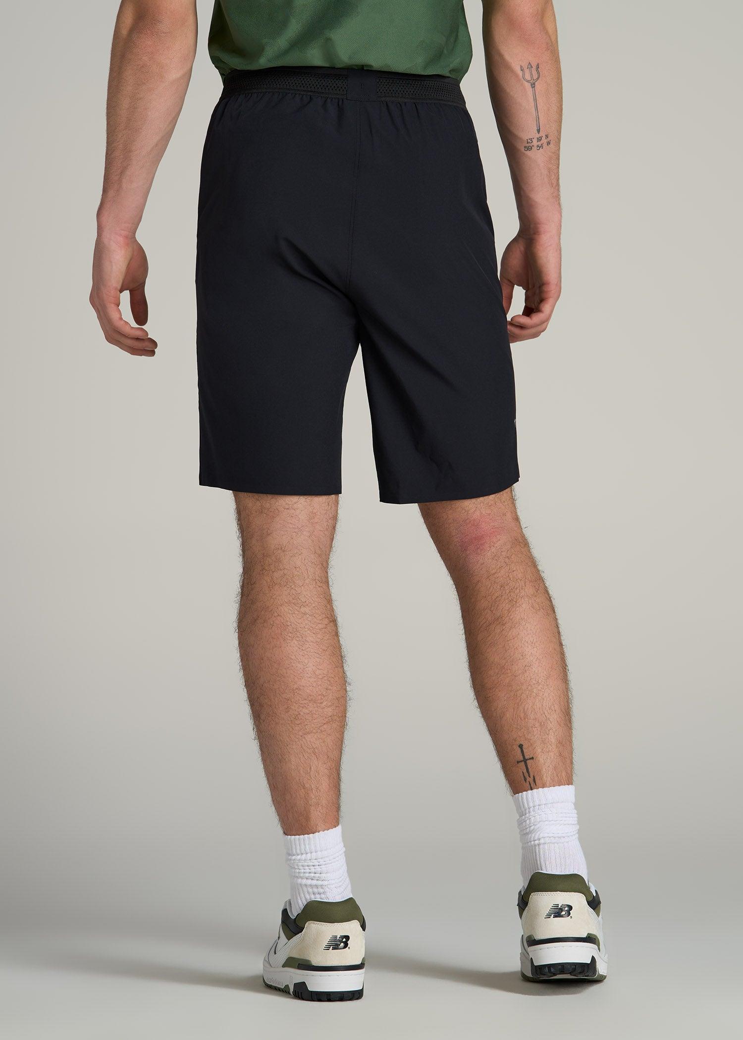 Featherweight Perforated Training Shorts for Tall Men in Light Grey Male Product Image