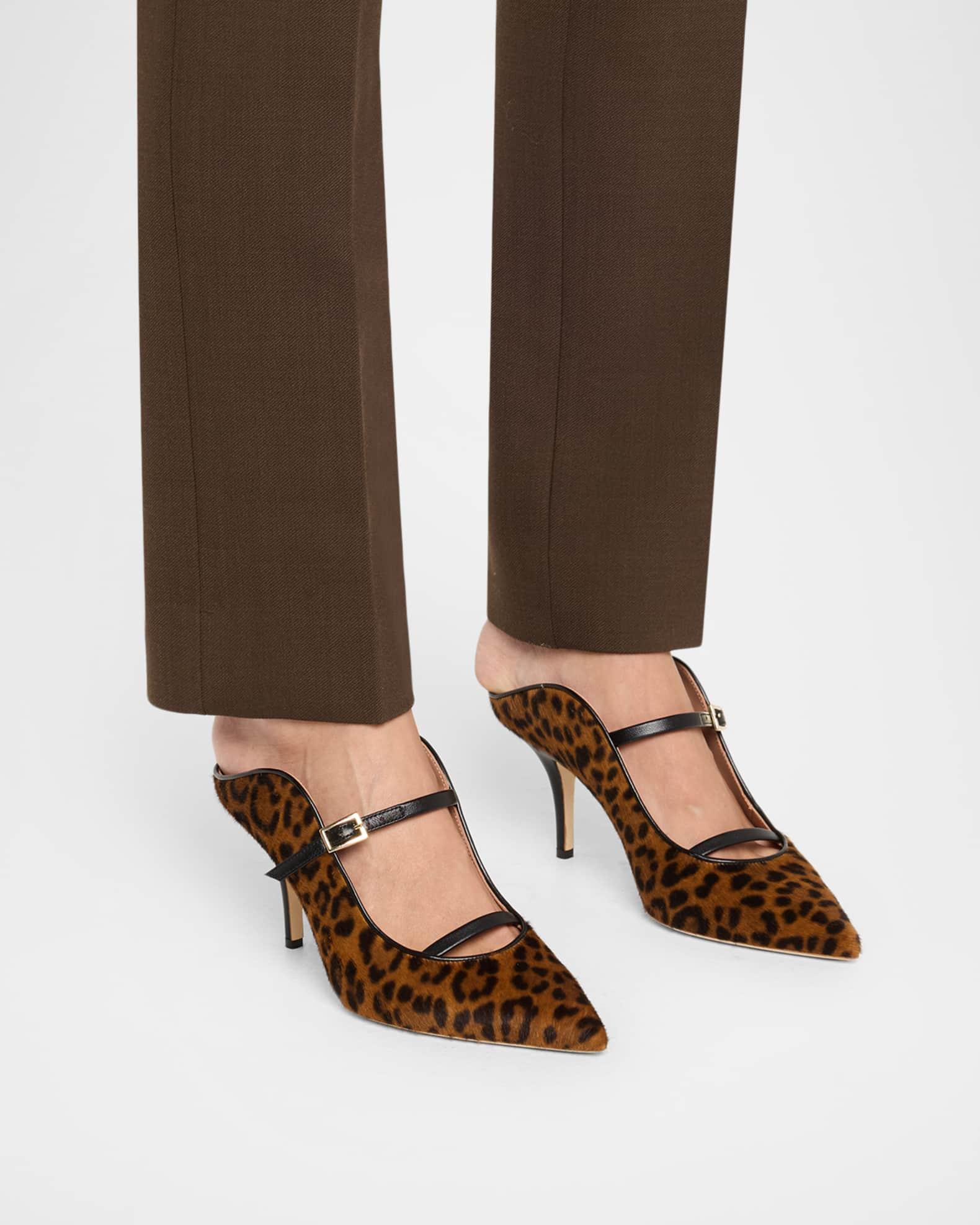 Gala Leopard-Printed Calf Hair Mule Pumps Product Image