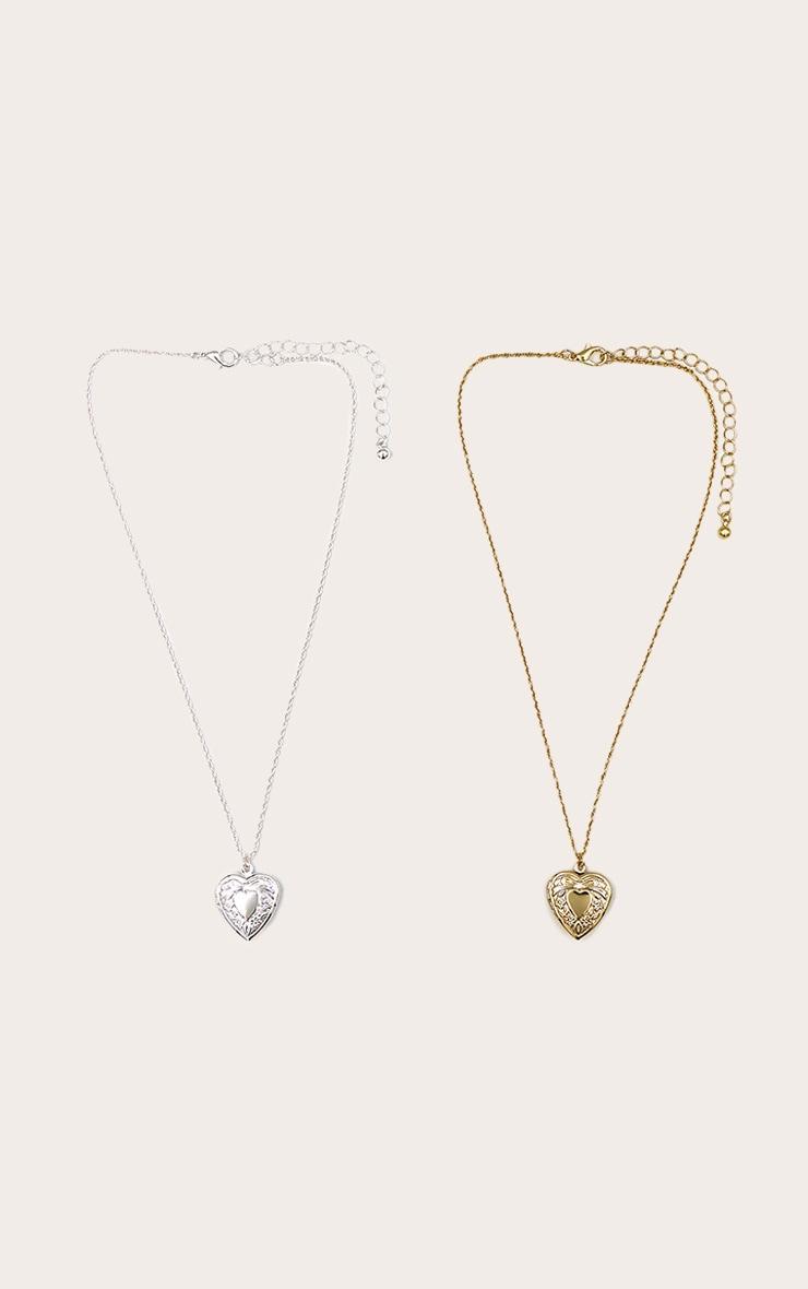 Multi Plated Gifting Heart Duo Locket Necklace Product Image