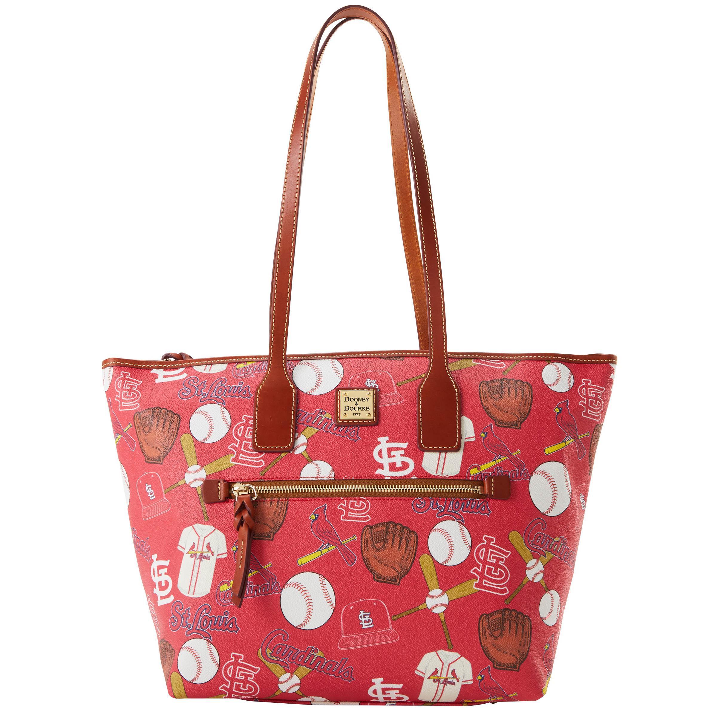 Dooney & Bourke Womens MLB Cardinals Coated Cotton Tote Shopping Bag in Red Product Image