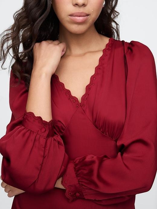 Satin Empire Midi Dress Product Image