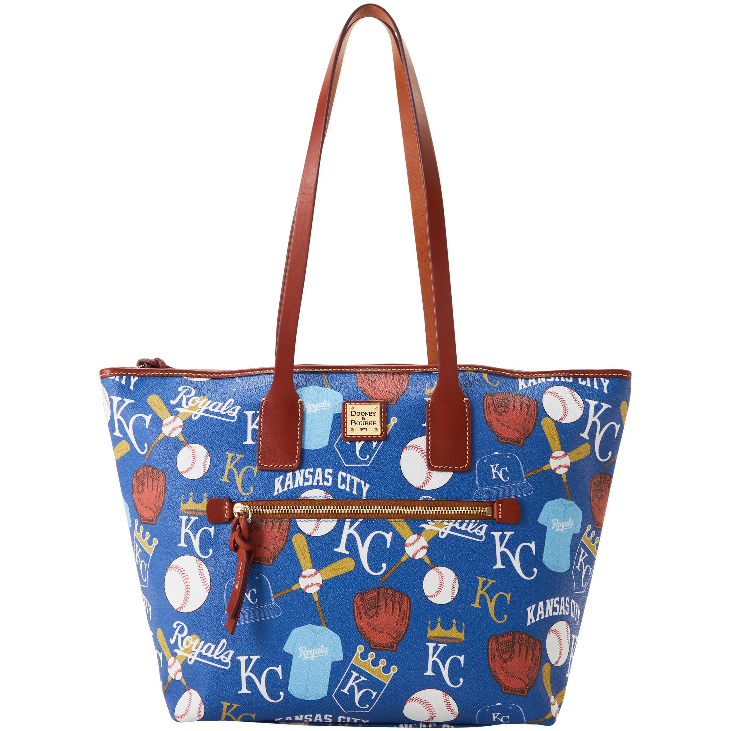 Dooney & Bourke Womens MLB Royals Coated Cotton Tote Shopping Bag in Blue Product Image