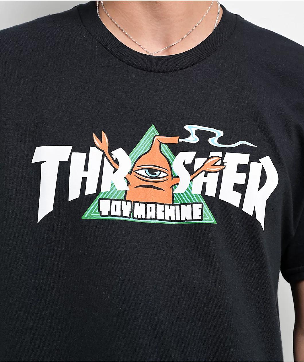 Thrasher x Toy Machine Vortex Black T-Shirt Product Image