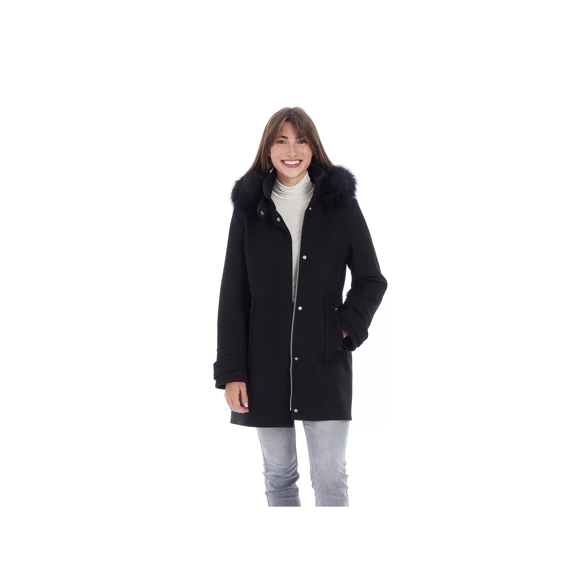 Womens Nine West Modern Duffle Coat with Removeable Hood Product Image