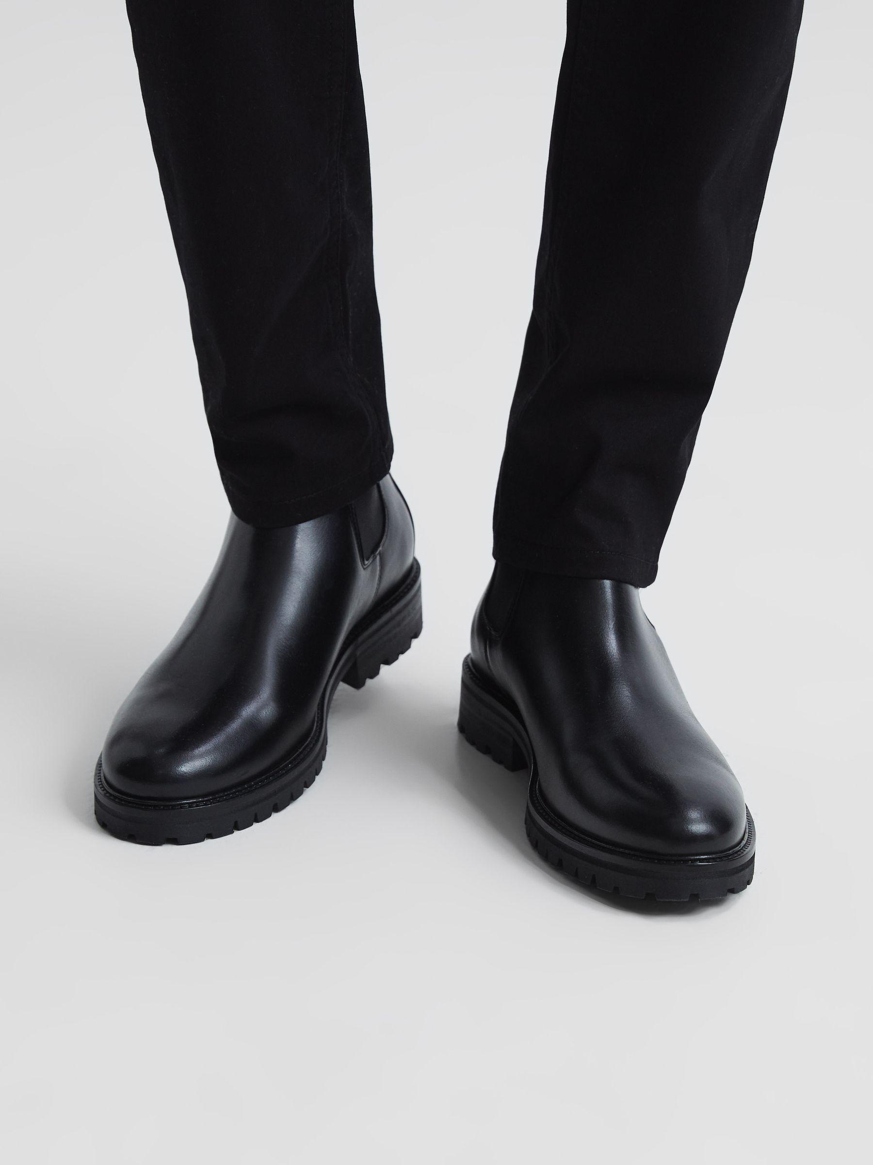 Leather Chelsea Boots in Black Product Image