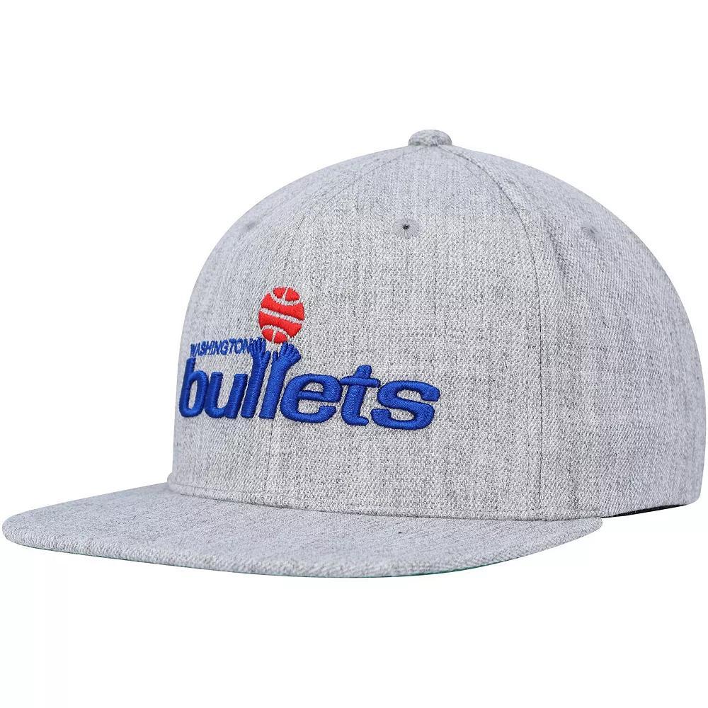 Men's Mitchell & Ness Heather Gray Washington Bullets Hardwood Classics 2.0 Snapback Hat, Nba Grey Product Image