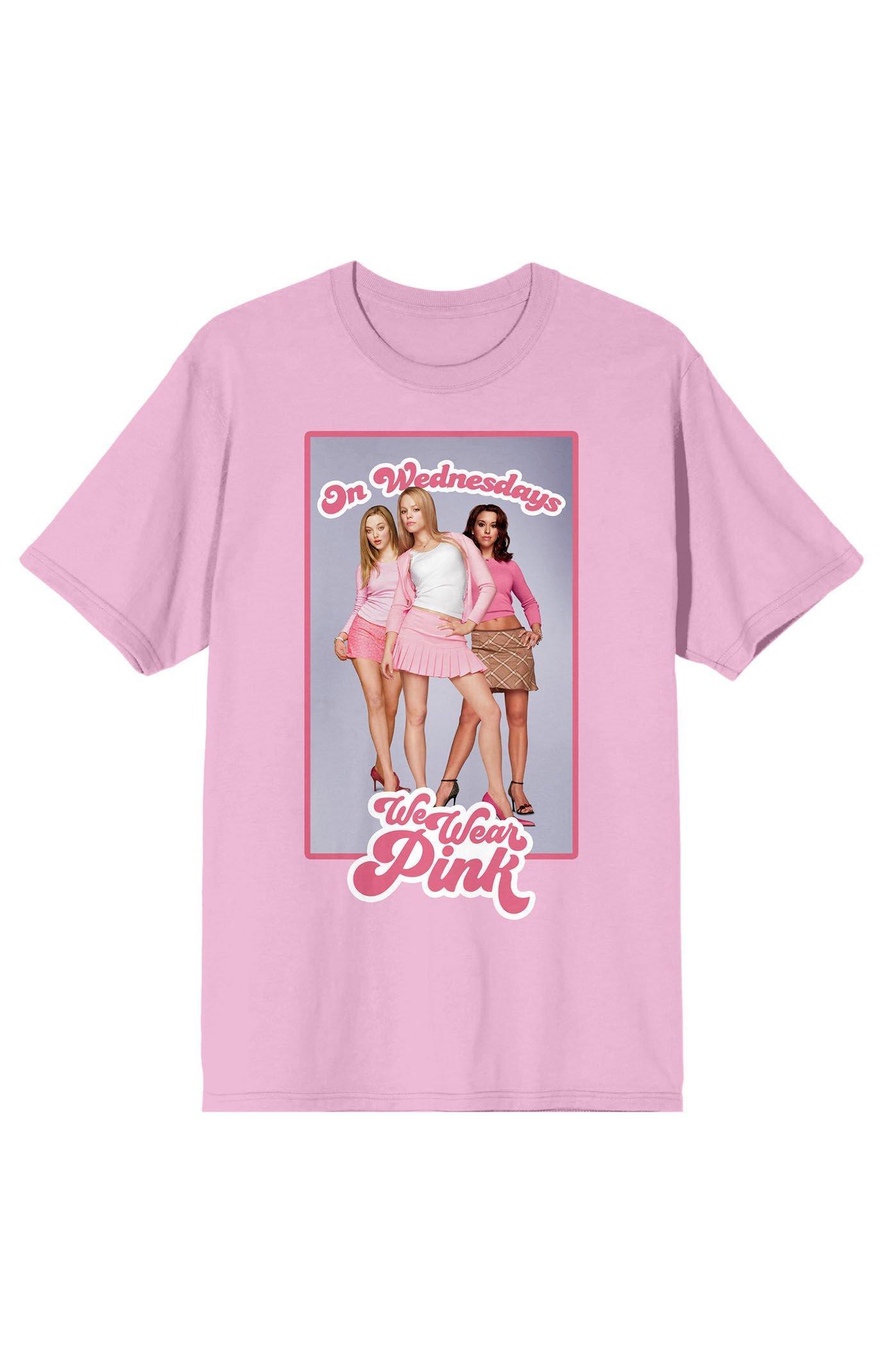 Juniors' Bioworld Mean Girls "On Wednesday We Wear Pink" Short Sleeve Graphic Tee, Girl's, Size: Small Product Image