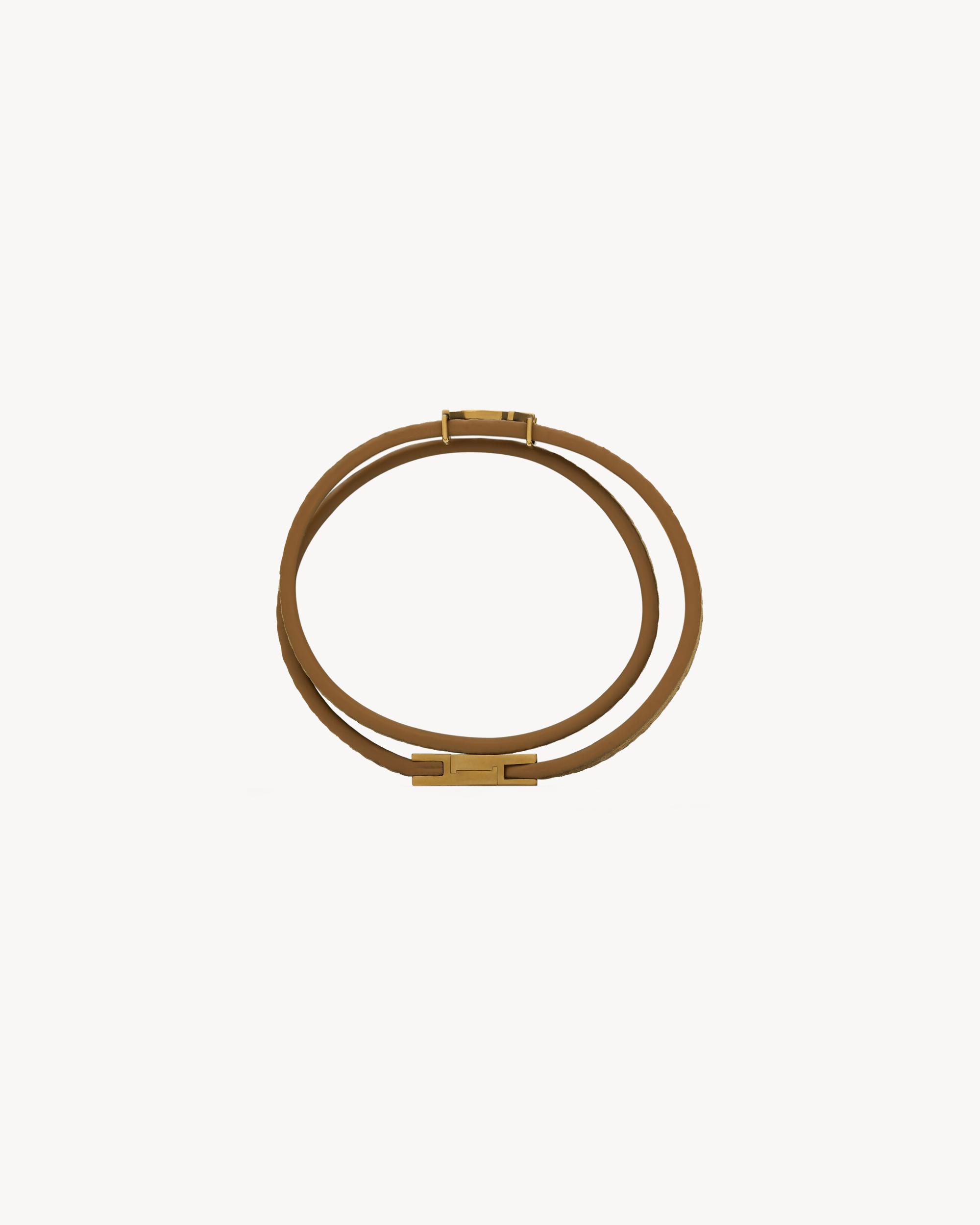 CASSANDRE double-wrap bracelet in leather Product Image