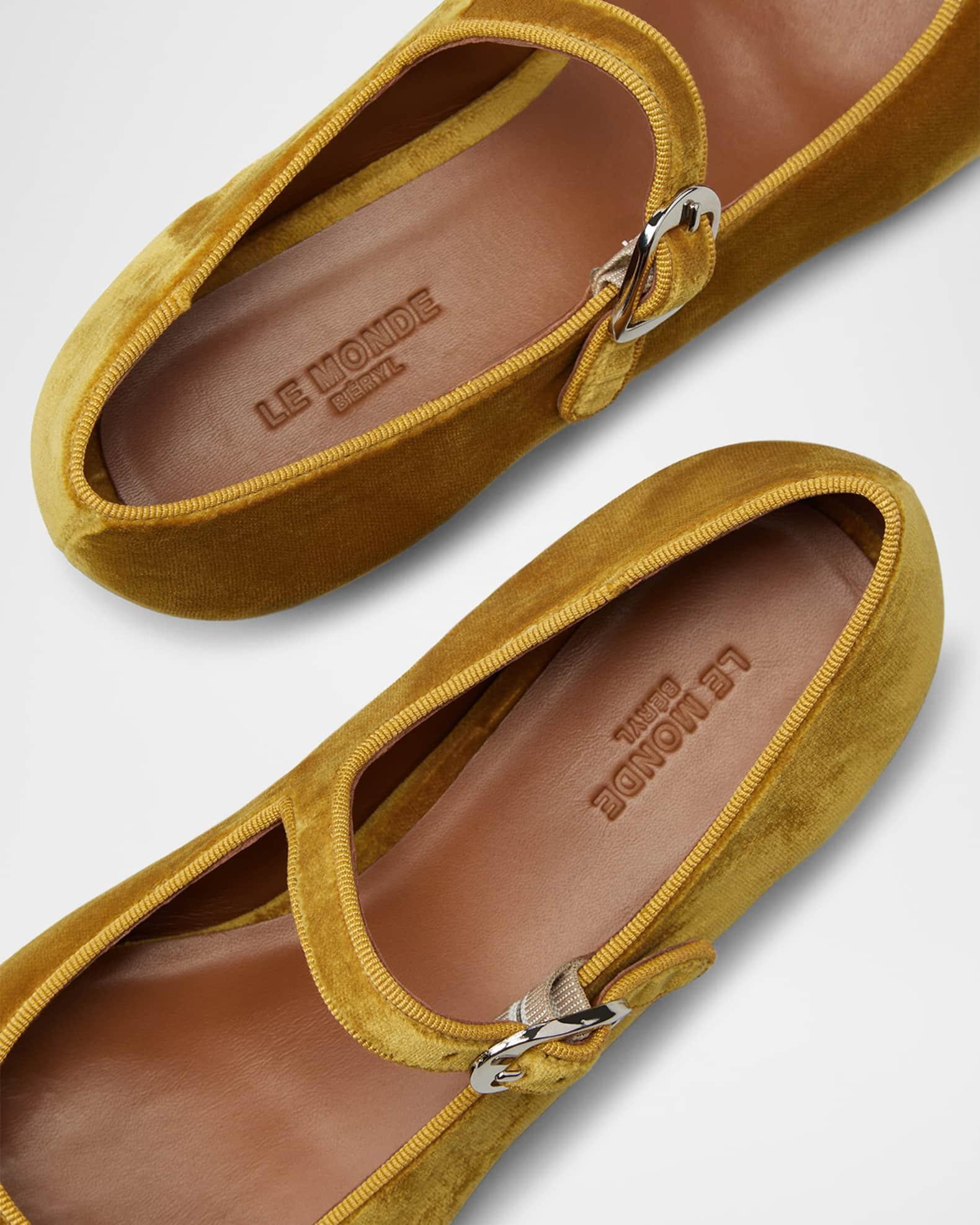 Velvet Mary Jane Ballerina Flats Product Image