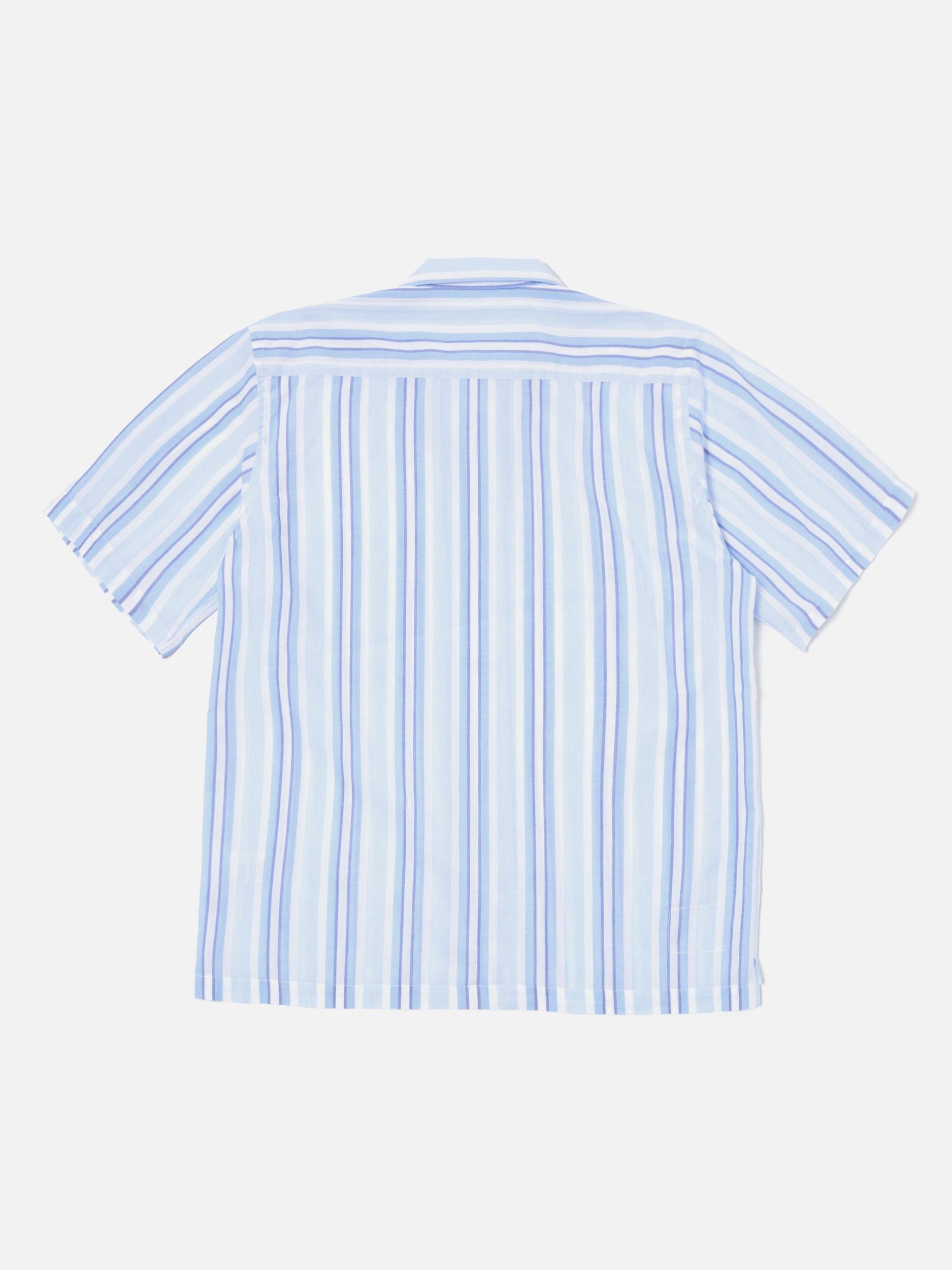 White/Blue Pop Stripe Two Camp Shirt Product Image
