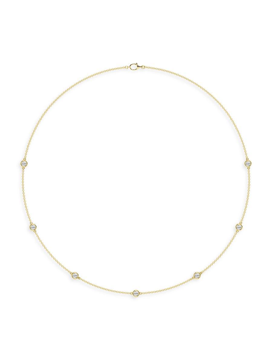 Womens 14K Yellow Gold & 7-Diamond Station Necklace/0.70-2.10 TCW Product Image