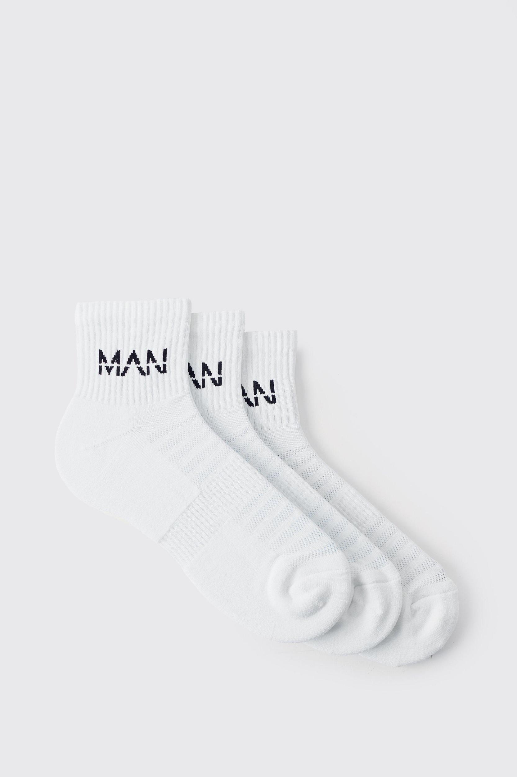 Mens Man Active Cushioned Training Ankle 3 Pack Sock - Black Product Image