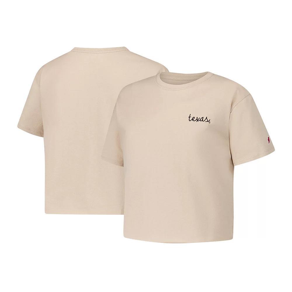 Women's League Collegiate Wear Tan Texas Longhorns Clothesline Cotton Midi T-Shirt, Size: Medium, Team Product Image