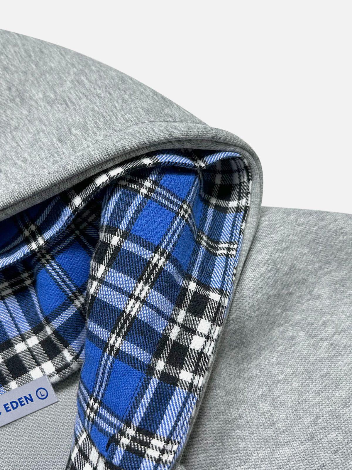 Aelfric Eden Plaid Double Layer Zip Up Hoodie Product Image