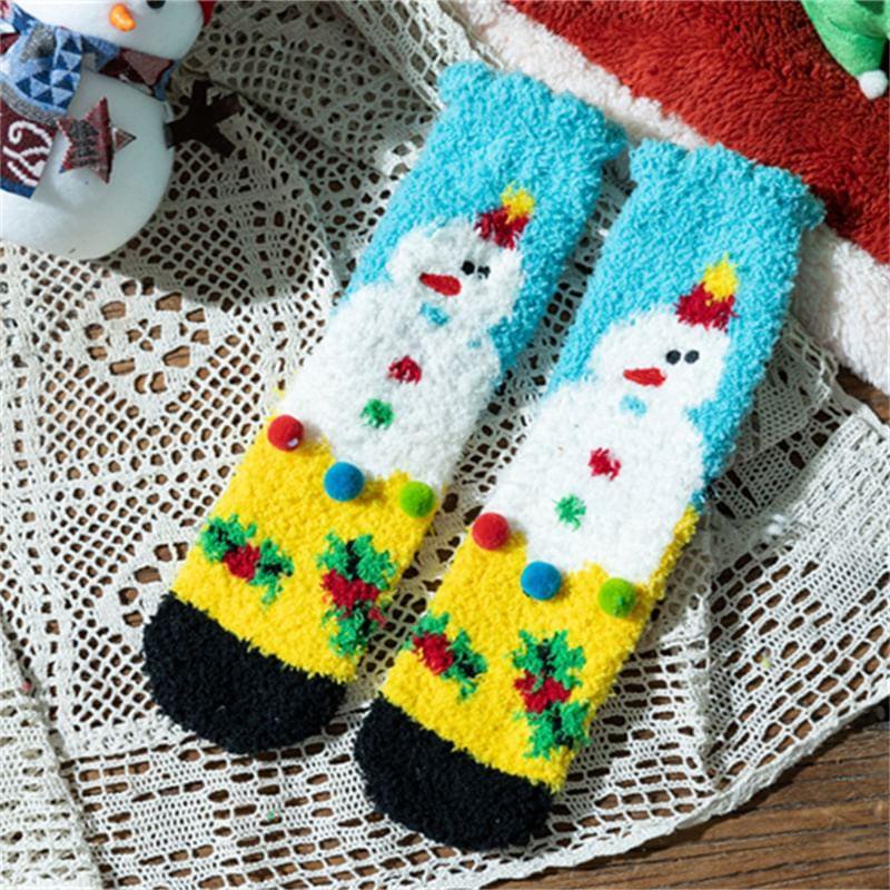 Christmas Cartoon Fleece Socks Product Image