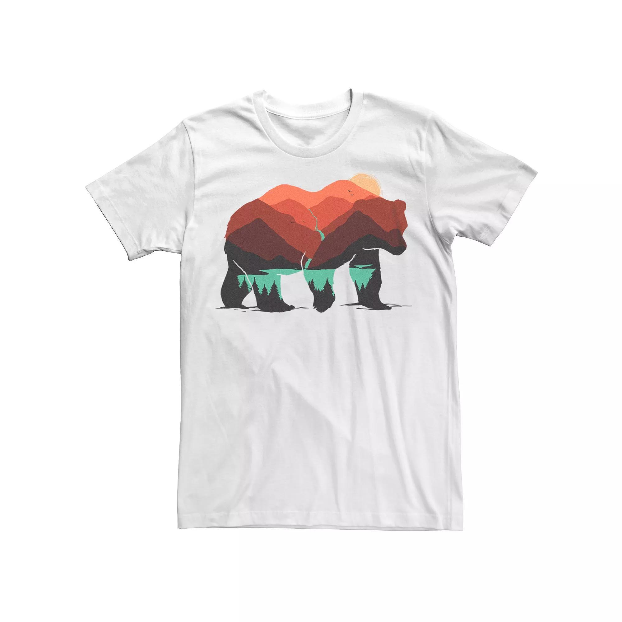 Men's Stay Wild Bear Forest Landscape Graphic Tee, Size: Medium, Natural Product Image