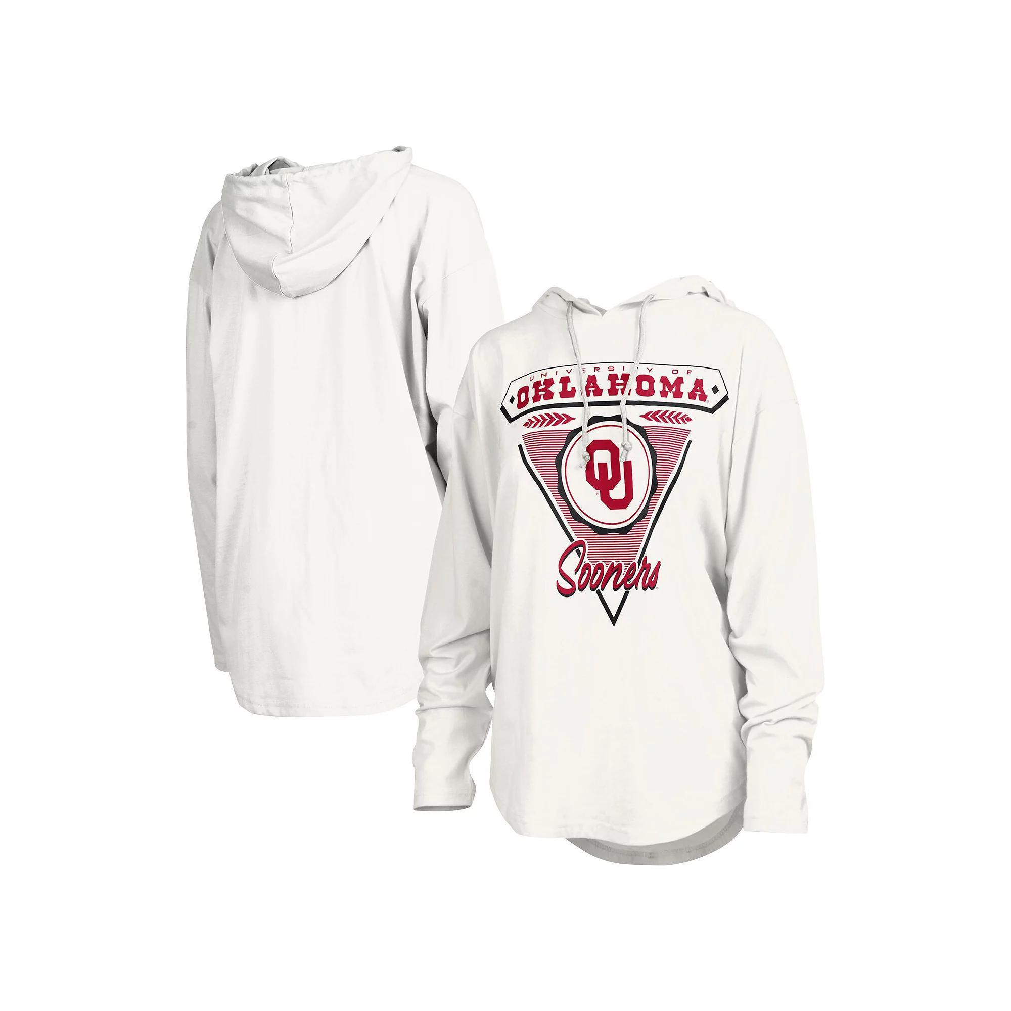 Women's Pressbox White Oklahoma Sooners San Bruno Hoodie Long Sleeve T-Shirt, Size: 2XL Product Image