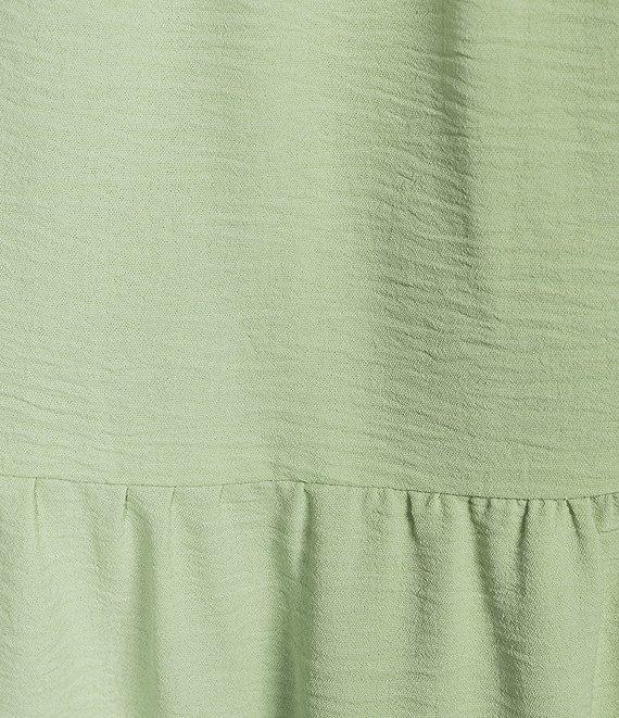 GB Tie Neck Short Sleeve Tiered Midi Dress Product Image